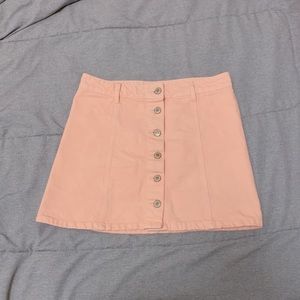 Pink mini jean skirt